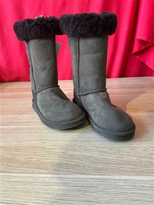 UGG Boots, Aussie Land, Long Pull Ons, Chocolate Colour Boots & Wool, Size 5 Thumbnail