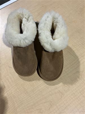 Slippers, Leather Upper, Synthetic Sole , Chestnut,Size  K13, Sold Per Each Thumbnail