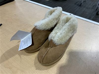 Slippers, Leather Upper, Synthetic Sole , Chesnut, Size5 Thumbnail