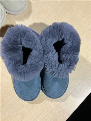 Slippers, Leather Upper, Synthetic Sole , Grey, Size K13, Sold Per Each Thumbnail