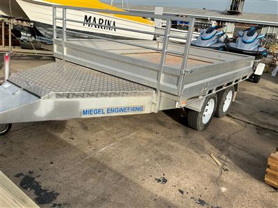 2022 Miegel Engineering 10x8 Alum. Drop Side Tandem Trailer - Elec Brakes Thumbnail