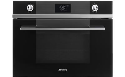 Smeg Microwave with Grill Oven Compact 45cm Compact, Black Linea Aesthetic- Model Number: Ssfa4102mn-T2- RRP $2,990 - Ex Demo Thumbnail