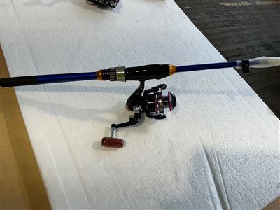 Telescopic Rod with Reel - Blue ) Pink / Black Reel Thumbnail