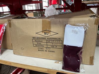 Foot Ball Socks - Carton of 100  Pair - Size  7 - 11 Maroon  / White Thumbnail