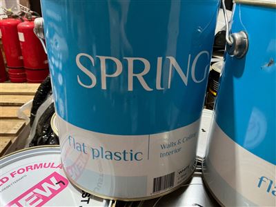 Spring Flat Plastic Wall & Ceiling -White  -  4 Litre Thumbnail