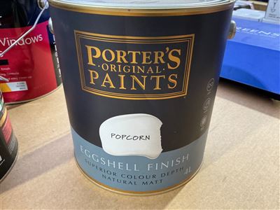 Porters Eggshell Finish Natural Matt Popcorn -  4 Litre Thumbnail