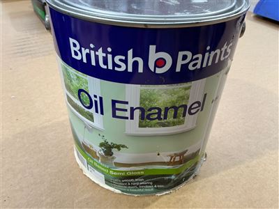British Paints -Oil Enamel  - Semi Gloss-  White  -  4 Litre- Damaged Tins Thumbnail
