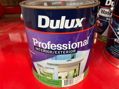 Dulux Professional Interior Exterior Acrylic  Semi Gloss   White - 4 Litre Thumbnail