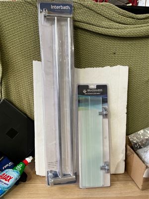Glass Bathroom Shelf -450 mm and 780 mm Double Towel Rail Thumbnail