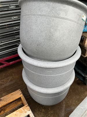 Pot Planters - Quantity of 3 - Grey Plastic -  -60  mm Dia x 450 mm H Thumbnail