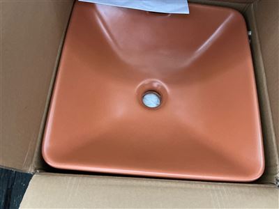 Seima OBELLO 376 Basin Inset, square, OF Terracotta, RRP $435 Thumbnail