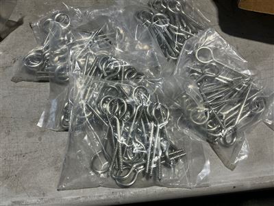 Zinc-plated Eye Screws, 20 Packs, New Thumbnail