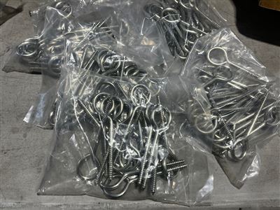 Zinc-plated Eye Screws, 20 Packs, New Thumbnail