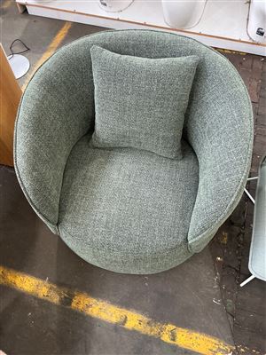 Green Fabric Arm Chair, Swivel Base, 900w x 900d x 420h Thumbnail