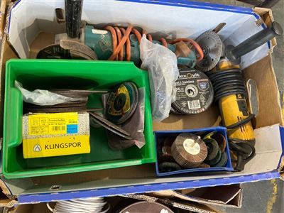 Quantity of 2 Electric Angle Grinders Grinding and Cut Off Wheels Thumbnail