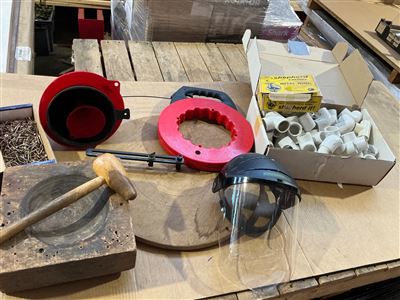 Circle Cutter , Face Shield, Wooden Mallet &. PVC Pipe Fittings Thumbnail