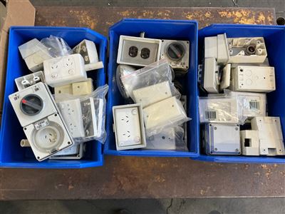 Quantity of 3 Parts Bins with Electrical Sockets /   Switches Thumbnail