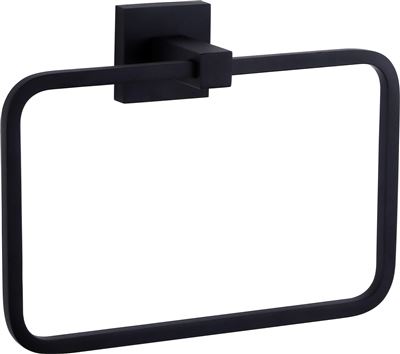 Matte Black Towel Ring Brass Construction Thumbnail