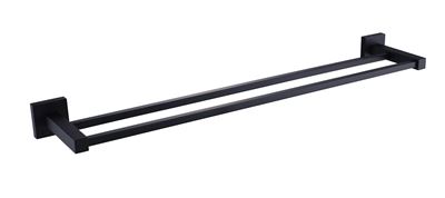 Matte Black Double Towel Rail Thumbnail