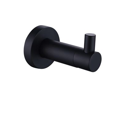 Matte Black Robe Hook Brass Construction Thumbnail