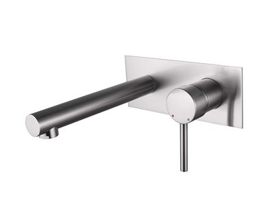 Brushed Nickel Wall Mount Basin/Bathtub Mixer Set Thumbnail