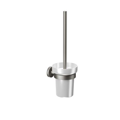 Brushed Nickel Toilet Brush Holder Brass Construction & Stainless Steel Thumbnail