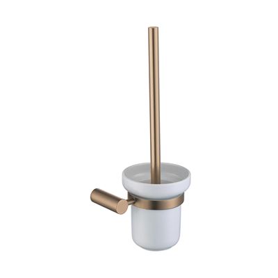 Brushed Rose Gold Toilet Brush Holder Brass Construction Thumbnail