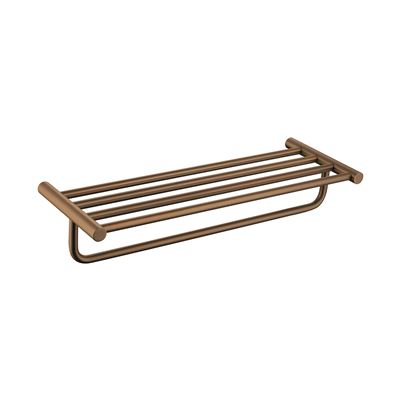 Brushed Rose Gold Triple Towel Rail Rack Brass Construction Thumbnail