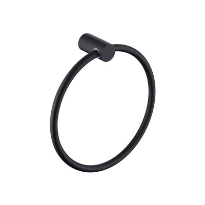 Matte Black Towel Ring Brass Construction Thumbnail