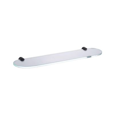 Matte Black Glass Shelf 500mm x 120mm Brass Construction Thumbnail