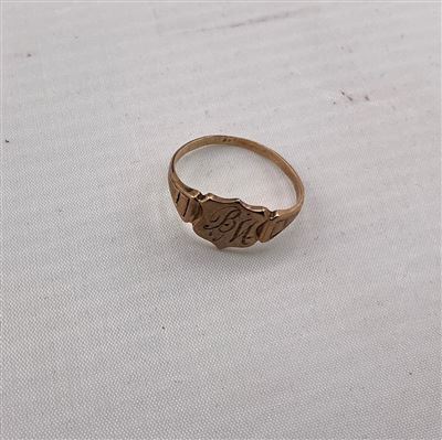 Gold Ring 9ct Yellow Gold Engraved Signet Style Thumbnail