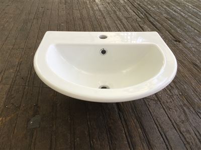 Ceramic Basin, D-Shaped Abovemount, Seima Fotia SBC-214, Size: 495x440x185mm Thumbnail