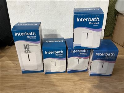 Bathroom Set -  Soap Dispenser, Tumblers, Earbud Holders, and Toothbrush Holders Thumbnail