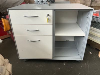 Mobile Personal File/Storage Cupboard, Metal, 800x470x670mmH, with Keys Thumbnail