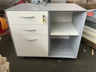 Mobile Personal File/Storage Cupboard, Metal, 800x470x670mmH, with Keys Thumbnail