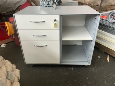 Mobile Personal File/Storage Cupboard, Metal, 800x470x670mmH, with Keys Thumbnail
