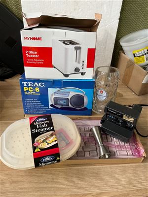 Teac Radio  Cassette Recorder ,Polaroid Camera Keyboard Fish Steamer and Toaster Thumbnail