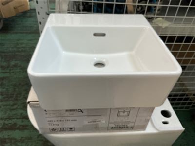 Seima KYRA 403 Basin Wall square, landing, OF, 0T White Gloss, RRP $280 Thumbnail