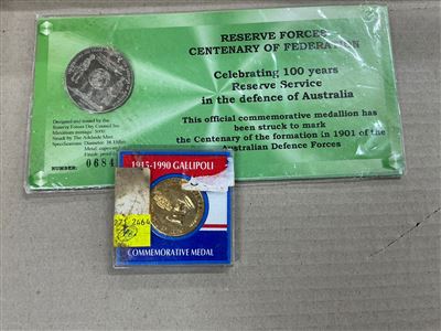 Commemorative Medal 1915-1990 Gallipoli and Reserve Forces Medallion Thumbnail