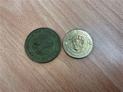 Commemorative Sir Don Bradman Medal and Victor  Harbour Token Thumbnail