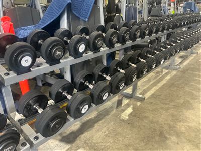 Dumbbell Set Two-Tier Steel Rack, Range 17.5KG - 25KGs, 24 Dumbbells Thumbnail
