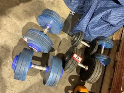 2 x 35kgs, 1 x 32.5kgs, 1 x 10kg, 1 x Unknown Weight, Dumbbells Thumbnail