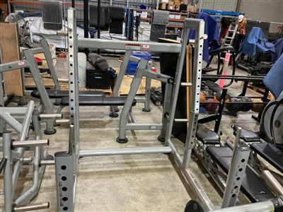 Olympic Squat Rack with Adjustable J-Hooks and Plate Storage Thumbnail