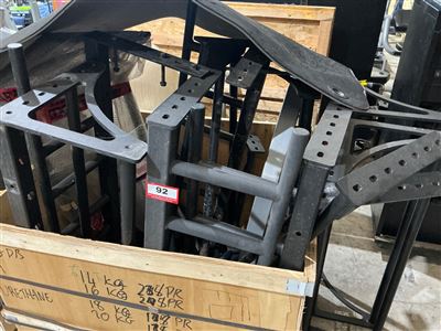 Dismantled Two Cell Rig, Black Steel Uprights, Brackets and Crossmembers Thumbnail
