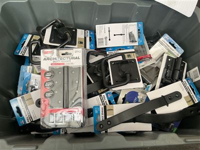 Crate of Mixed Gate Hinges and Pull Handles -Black   Approx Quantity  of 40 Thumbnail