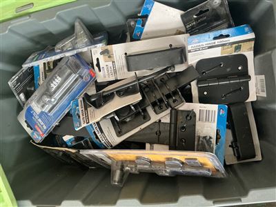 Crate of Mixed Gate Hinges and Slide Bolts - Black   Approx Quantity  of 42 Thumbnail