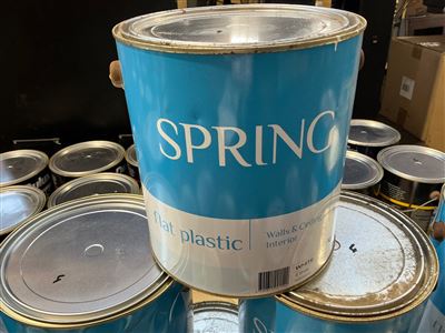 Spring Flat Plastic Wall & Ceiling -White  -  4 Litre Thumbnail