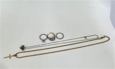 Costumer Jewellery - 2 x Necklaces with Pendants and Rings x 3 Thumbnail