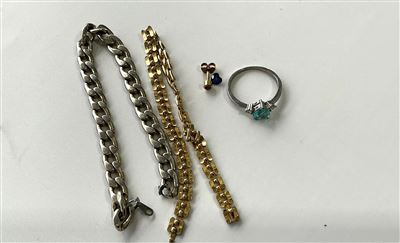 Costume Jewellery - Ring, Loose Earring Ring & Bracelets (Both Broken) Thumbnail