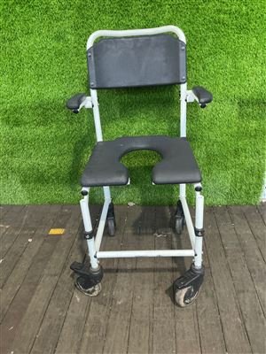 Mobile Shower Commode Chair C200C, White Frame Thumbnail
